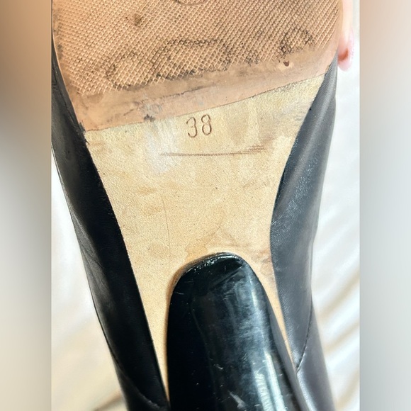 Jimmy Choo Black Leather Lace Up Ankle Boots Size 38 - Picture 6 of 7